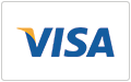 Logoet for VISA. VISA er et betalingskort som kan anvendes ved betaling på MASCOT webshop